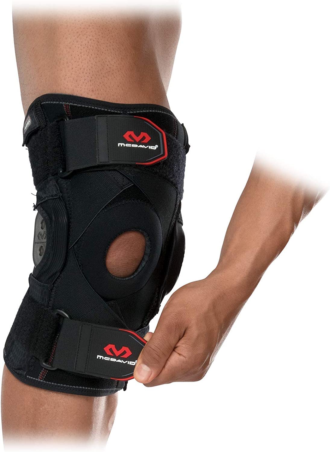 McDavid PSII Bi-Lateral Geared Polycentric Hinged Knee Brace Support, Improves Medial and Lateral Stability, Reduces Injury and Assists in Recovery, Black, XX-Large