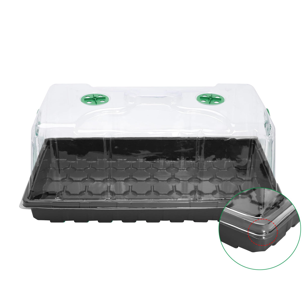 MIXC 10 Pack Humidity Dome 7" Tall Extra Strength, 1020 Growing Trays Cover, Propagation Seed Cloning Lid Vented for 10 x 20 Inch Flat Tray and Seed Starting Germination