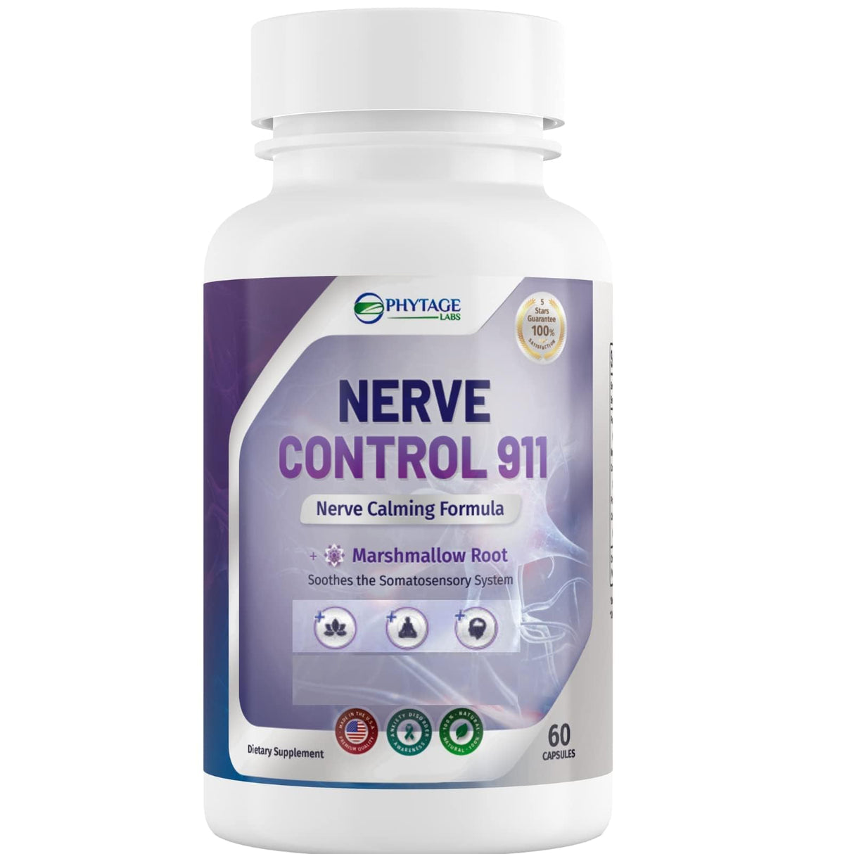 Phytage Labs Nerve Control 911 - Natural Plant Based Nerve Health Supplement - 3 Pack