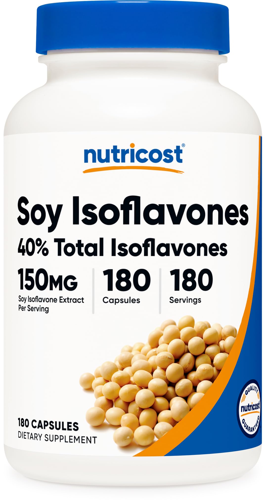 Nutricost Soy Isoflavones 150mg, 180 Veggie Capsules - Gluten Free, Non-GMO, Vegetarian Friendly