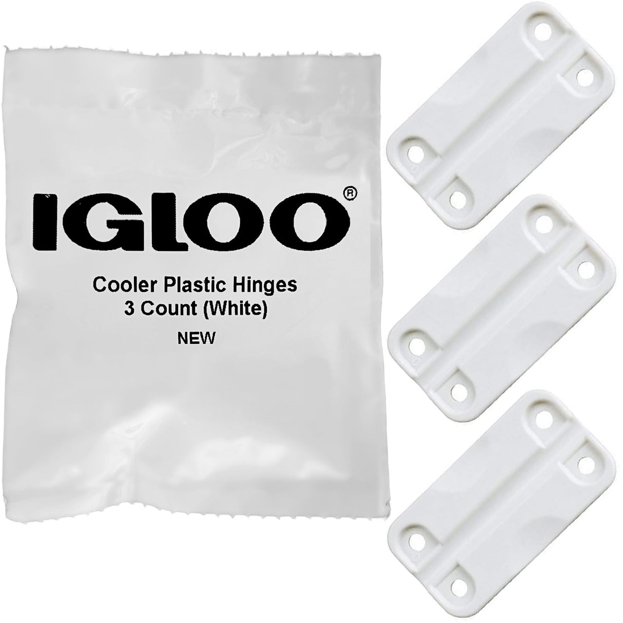 Igloo Cooler Plastic Hinges for Ice Chests (Set of 3) - Made in the USA - Standard Size - Contains UV Inhibitors