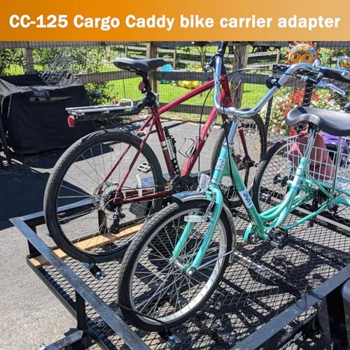 CC-125 Cargo Box Bike Rack Adapter, Hitch Bike Rack Adapters Bike Wheel Holders for Cargo Carrier on Camper Travel Trailer, Fit for All Types of Bikes with Tires Width Less Than 2-1/4"