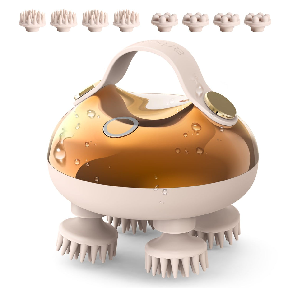 arboleaf Electric Scalp Massager Head Massager Scalp Stress Relax, 5 in 1 Kneading 128 Massage Nodes, Waterproof Hair Massage with 8 Removable Claws Cat Scratcher