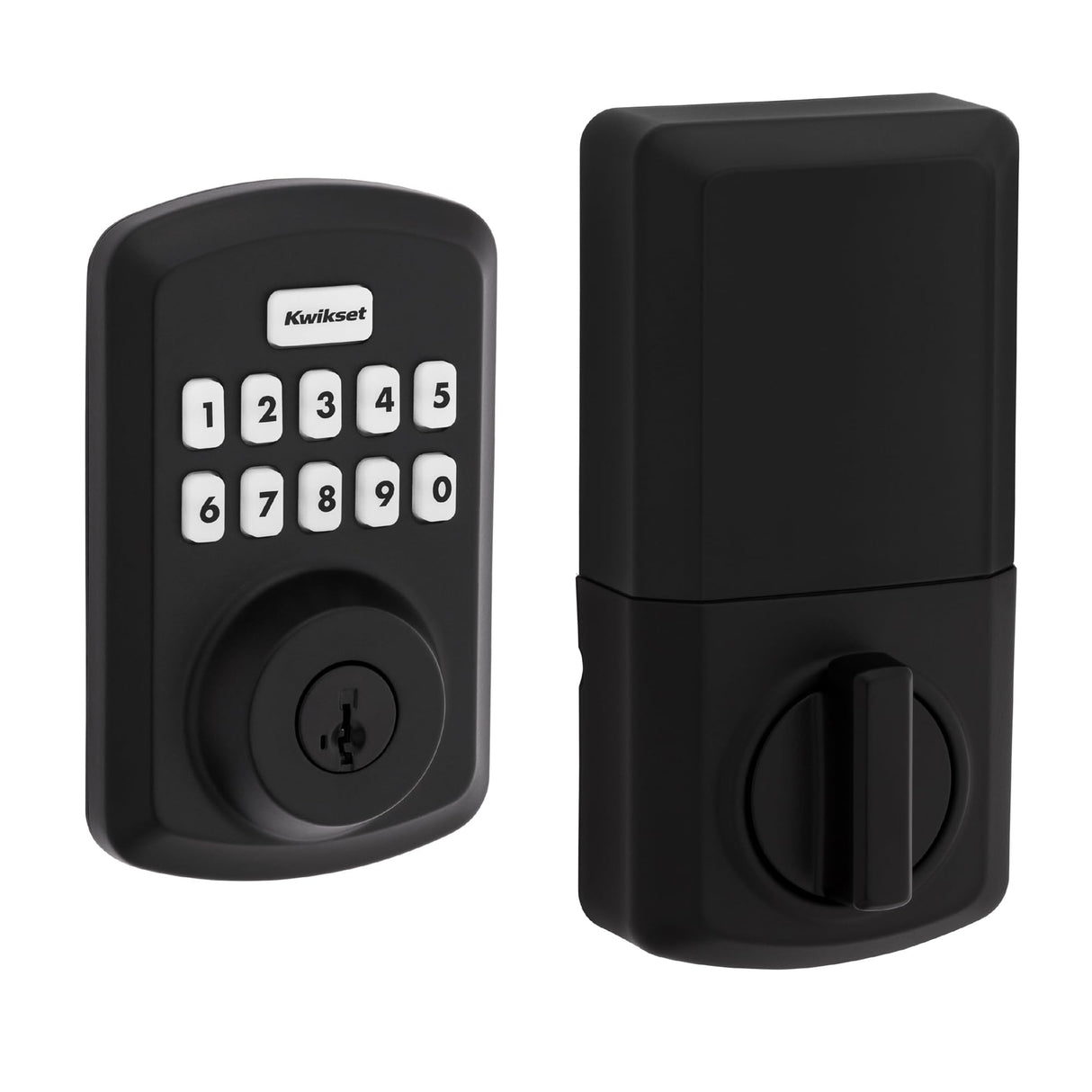 Kwikset Powerbolt 250 10-Button Keypad Matte Black Transitional Electronic Deadbolt Door Lock, Featuring Convenient Keyless Entry, Customizable User Codes and Auto-Locking