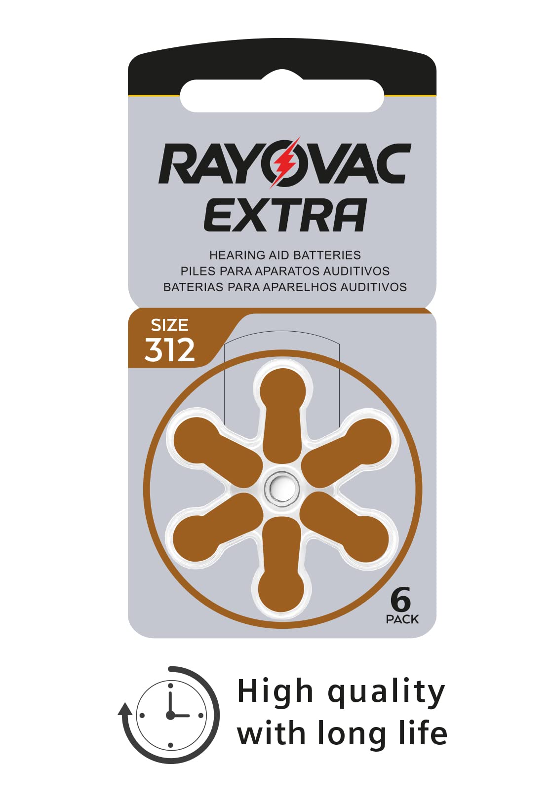 Rayovac Extra Advanced, size 312 Hearing Aid Battery (pack 60 pcs)