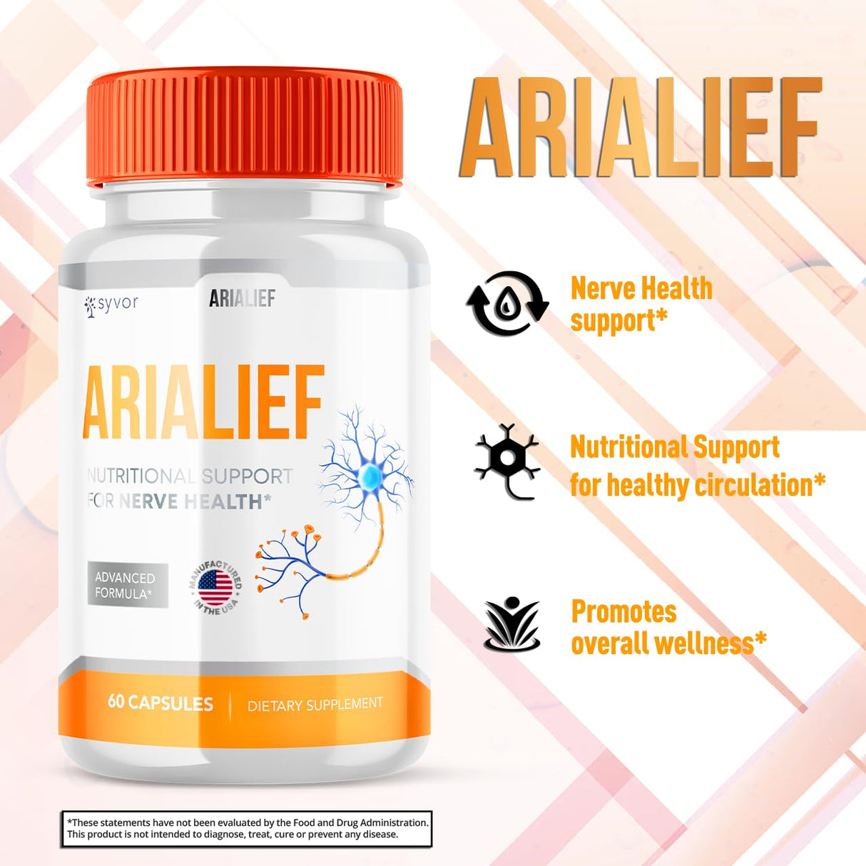 (2 Pack) Arialief Capsules for Nerve Health, Official Arialief Supplement Pills for Lasting Support, Aria LIEF PrimePalm for Sciatica, Aria Leaf Advanced Nerve Pill Natural Ingredients (120 Capsules)