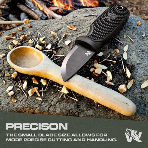 W-MINI 2 - EDC Neck Knife with Sheath and Necklace - Small EDC Fixed Blade Knife Necklace and Belt Clip - Pocket Fixed Blade Knives - Full Tang Neck Knife with Sheath Tactical + Fire Starter