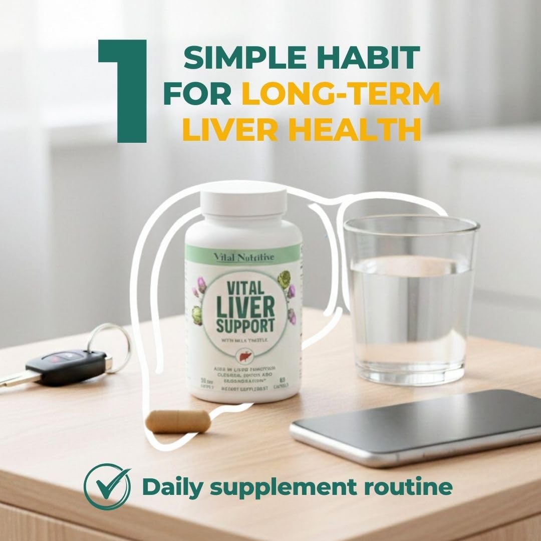 Vital Liver Support New Formula Liver Supplement and Liver Vitamin – 9-in-1 Liver Health Formula,Cleanse & Repair Formula with Organic Milk Thistle Supports Liver Health Cleanse