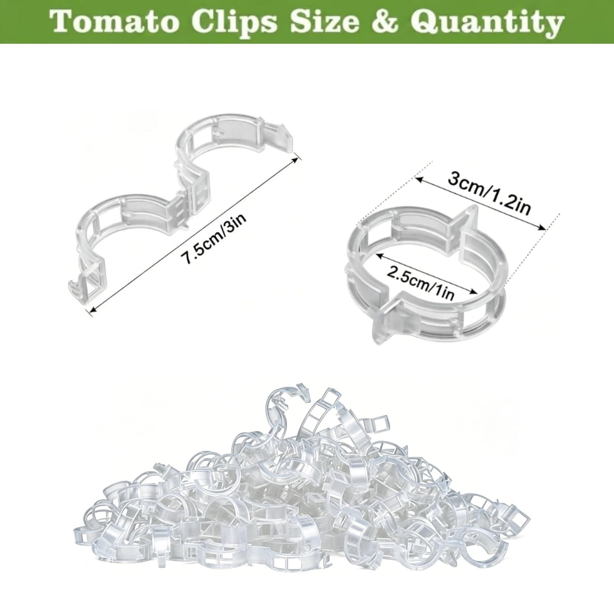 Mqacpu 50Pcs Tomato Clips,Plastic Trellis Clip Secured Plant Support Clips