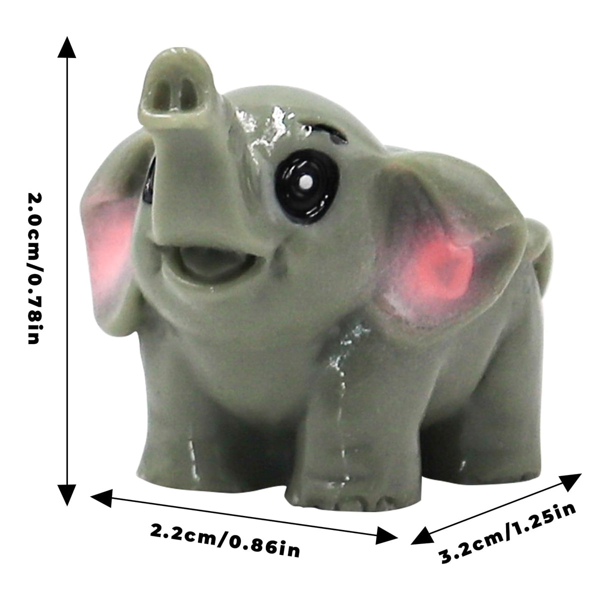 OZLMC 50 Pcs Mini Elephant Figurines for Fairy Gardens,Miniature Landscapes,Small Elephant Figurines ,Micro Landscape be Used for Various DIY Projects and Decorative,2 inches Long, 1.2 inches high