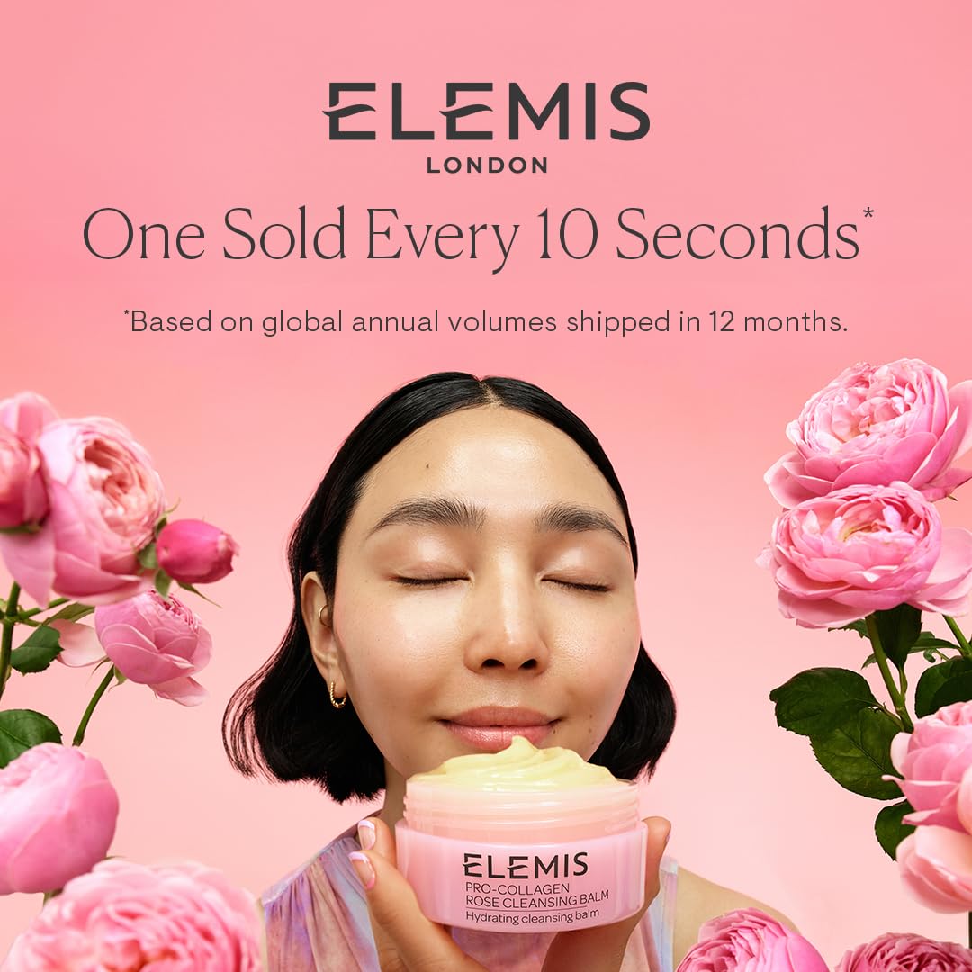 ELEMIS Pro-Collagen Rose Cleansing Balm Makeup Remover, Hydrating Facial Cleanser, Oil Cleanser, Oil Makeup Remover, Deep Cleanse