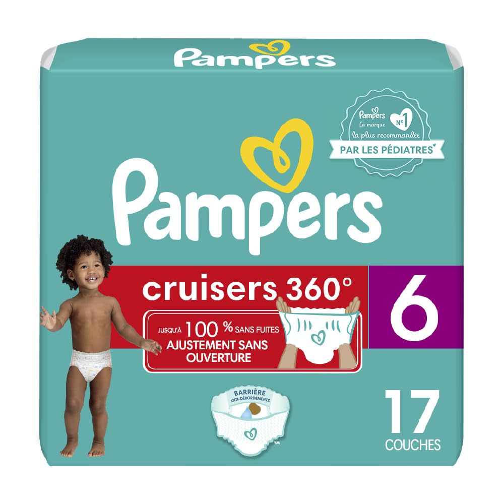 Pampers Diapers - Cruisers 360 - Size 6, 48 Count, Babyproof up to 100% Leakproof Pull-On Diaper