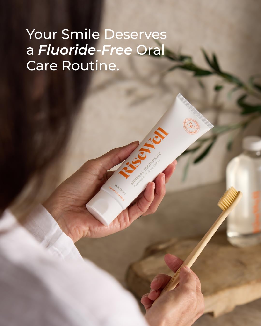 RiseWell Hydroxyapatite Toothpaste Fluoride Free - Wild Mint, 3.4oz