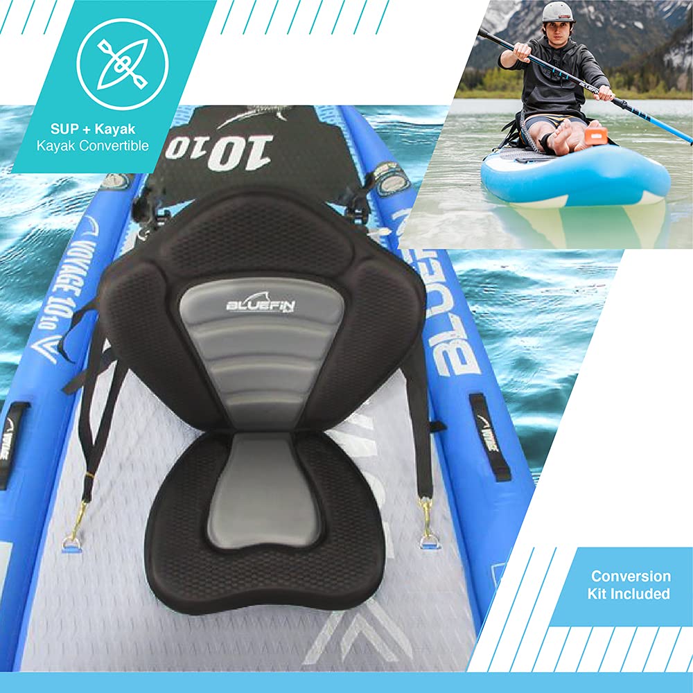 Bluefin SUP Voyage 10’10 Package with Cooler Box | Ultimate Activity Stand Up Inflatable Paddle Board | Added Stability | 20% Extra Width | Side Rails | 2X Fishing Rod Mounts | 5 Year Warranty