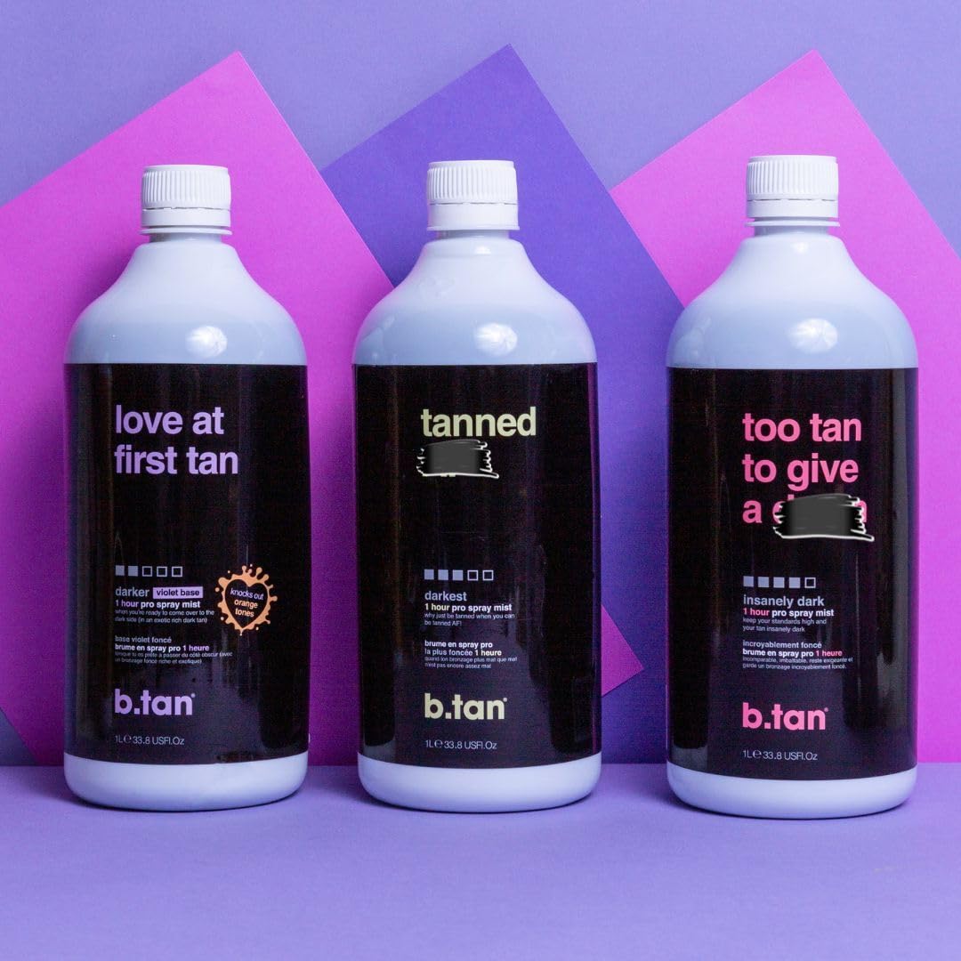 b.tan Spray Tan Kit | At Home Spray Tanning Kit, Includes Spray Tan Machine, Tanning Applicator Mitt, 8 Fl Oz Solution Mist