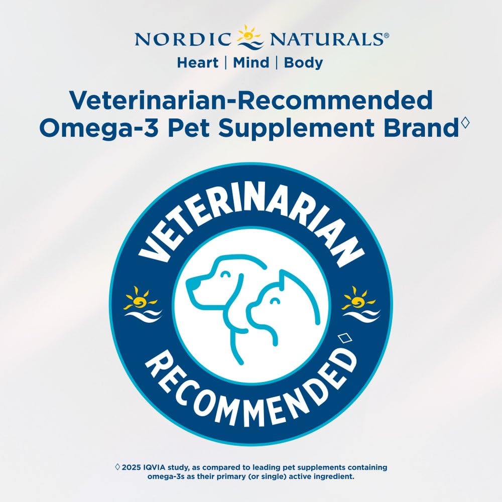 Nordic Naturals Omega-3 Fish Oil for Dogs with EPA + DHA - 180 Count