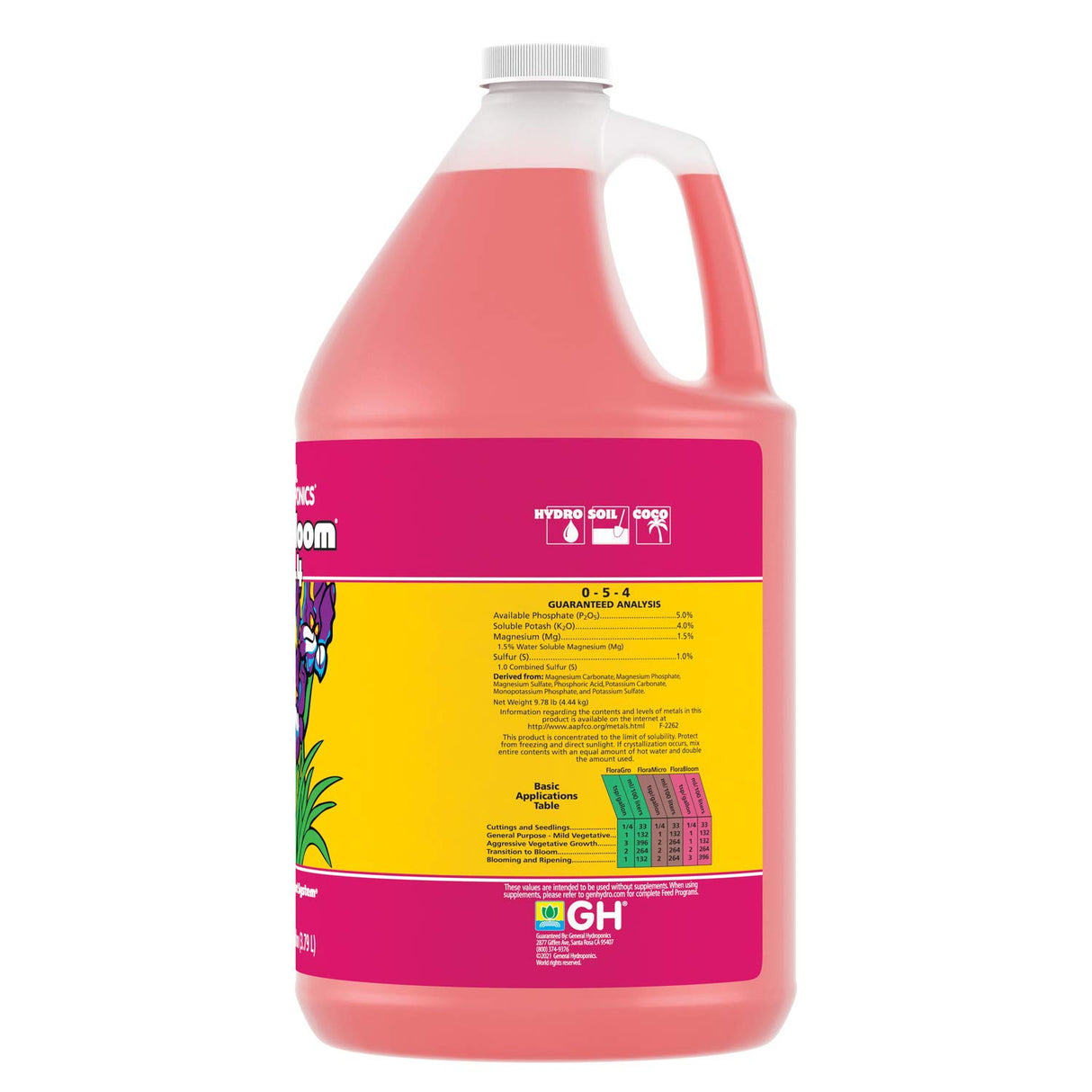 General Hydroponics 718015 FloraBloom, 1 Gallon, Magenta