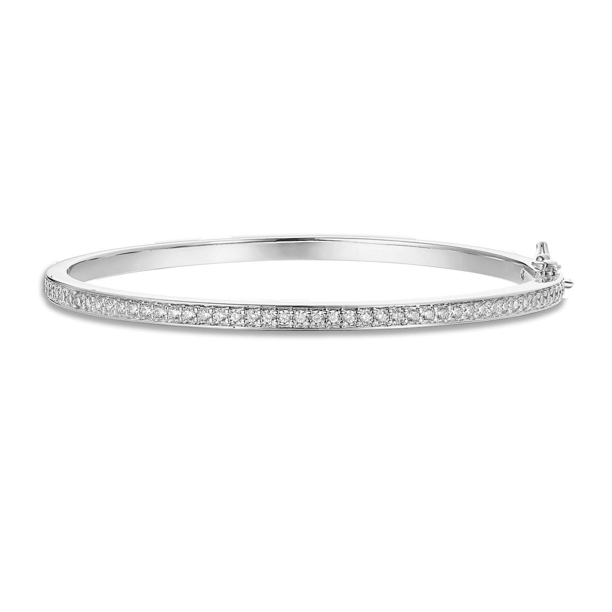PAVOI 14K Gold Plated Cubic Zirconia Bangle Classic Tennis Bracelet | White Gold Bracelets for Women | 7.5 Inches
