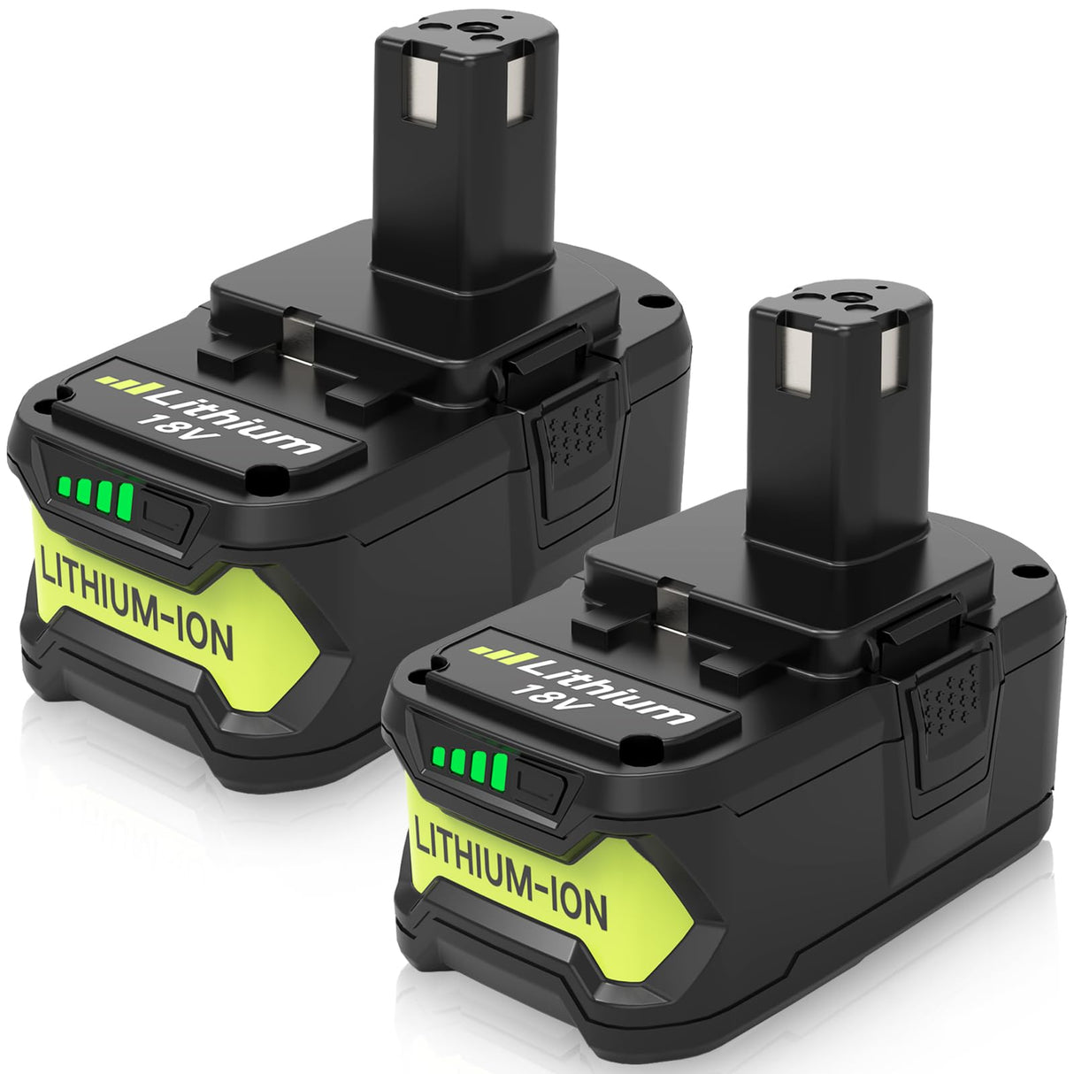 2 Packs 8.0Ah 18 Volt High Capacity Replacement for Ryobi 18V Battery 8000mAh, Compatible with Ryobi 18 Volt Lithium ion Battery P108 P107 P105 P104 P103 P102 Cordless Power Battery Tools (Yellow)