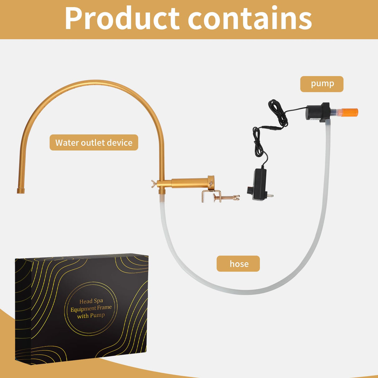 TooMiMo Portable Head Spa Waterfall Equipment, Adjustable Shampoo Bowl Water Circulation Rack, Scalp Massage Water Outlet Basin Attachment Rack for Salon and Home.