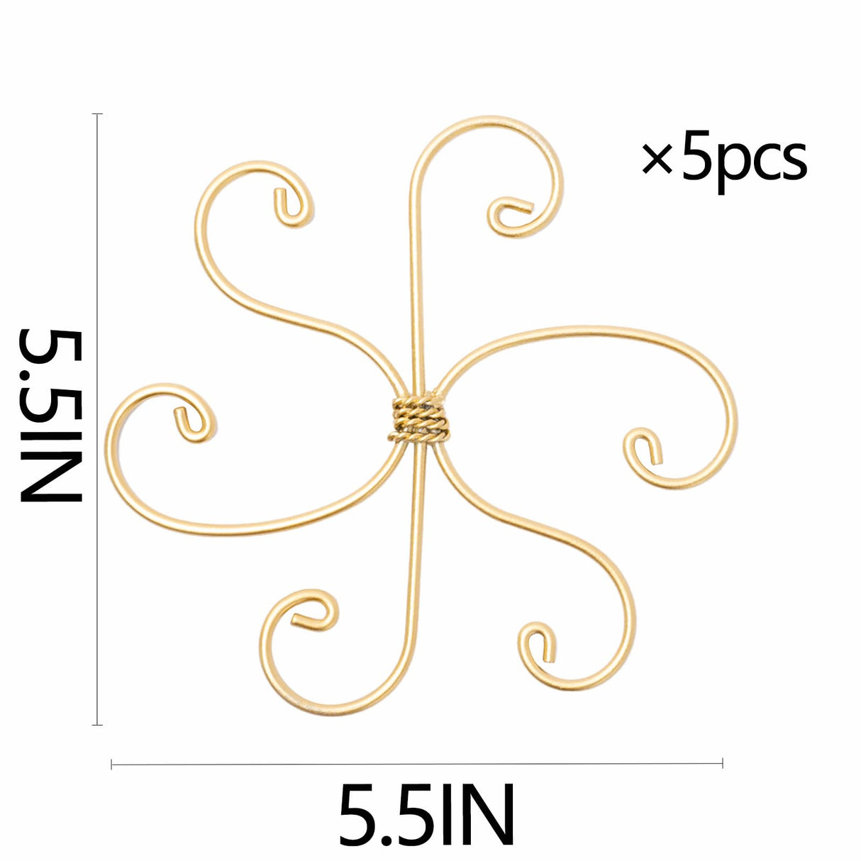 YOHSNOR 5PCS Monstera Plant Support Hooks-Gold 5.5in Stem Supports