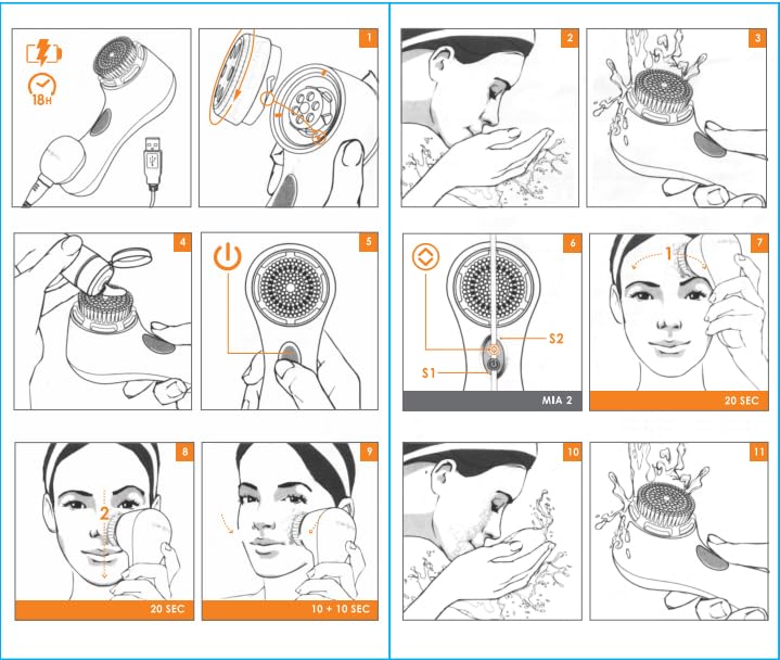 Clarisonic Mia 2 Face Scrubber, Sonic Gentle and Everyday Cleansing System-Pink