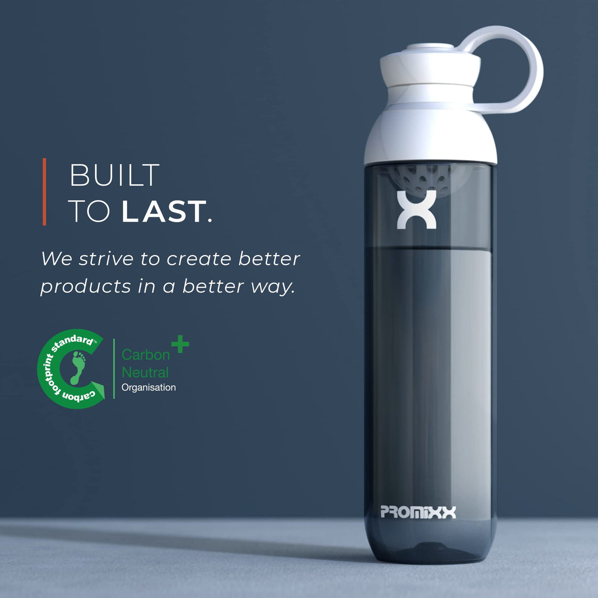Promixx FORM Protein Shaker Bottle - A Premium for Shakes Infusions and Hydration Durable Gym Bottle, Leakproof Lid, Odorless 26oz (Graphite Gray), (PRO-P-S2-760SHAKER-GGCG)