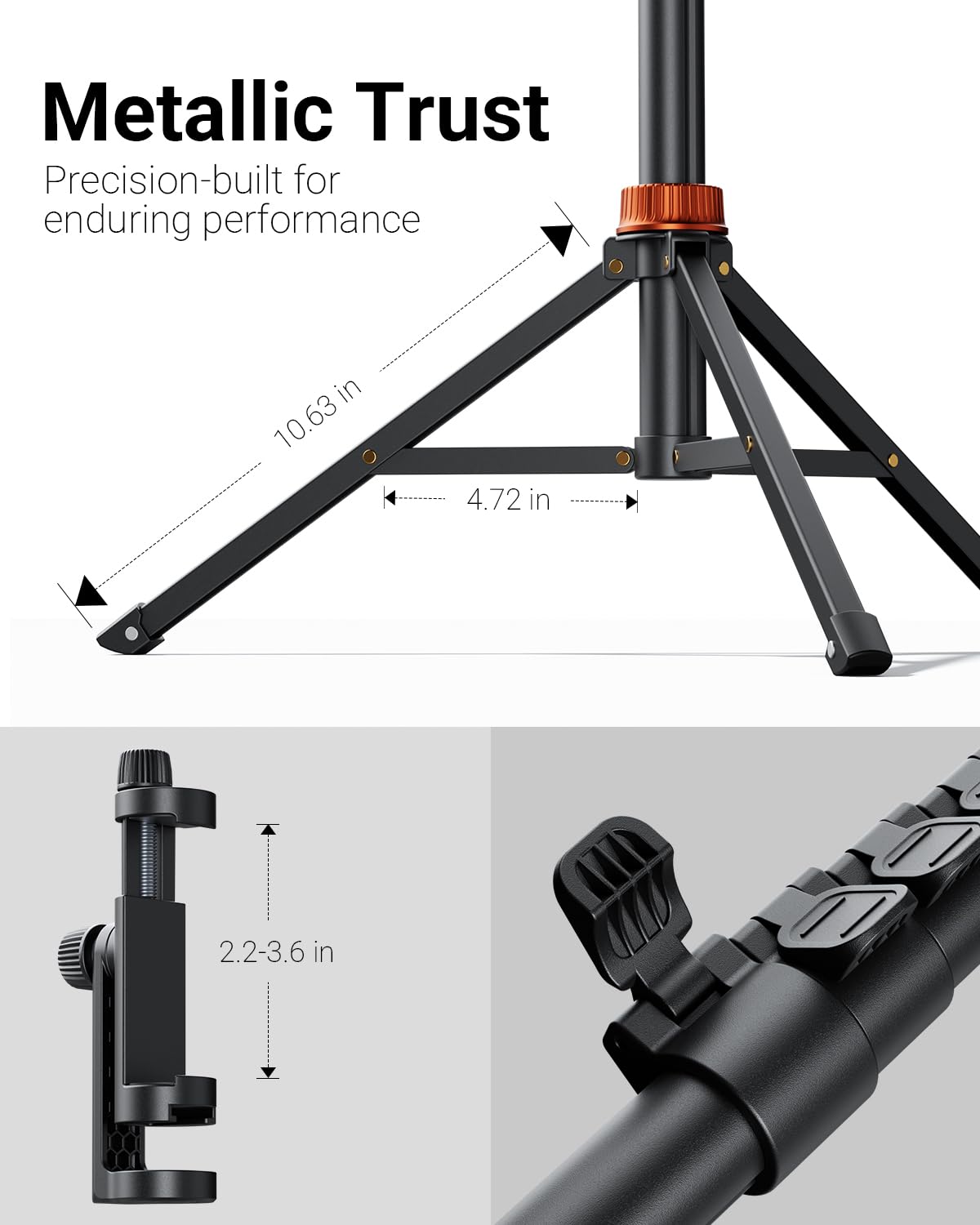 VIMOSE 66" Phone Tripod, Tripod for iPhone with Remote & Phone Stand