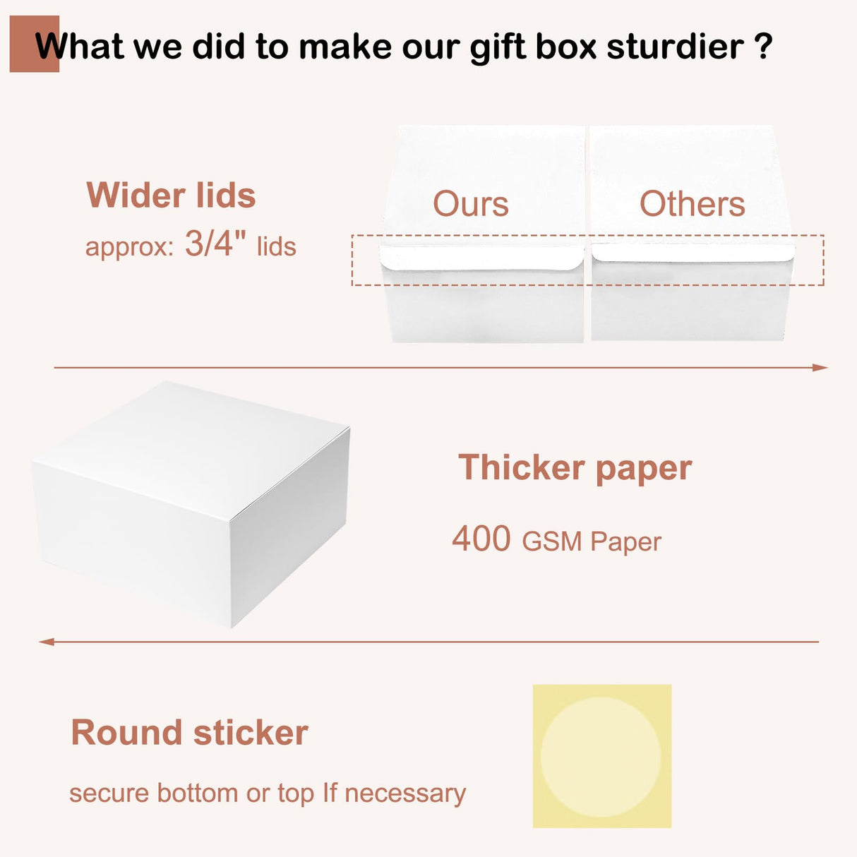 Mcfleet Gift Boxes with Lids 10x10x5 Inches 10 Pack Bridesmaid Proposal White Cardboard Gift Box for Presents, Christmas, Wedding, Graduation, Holiday, Birthday Craft Present Packaging