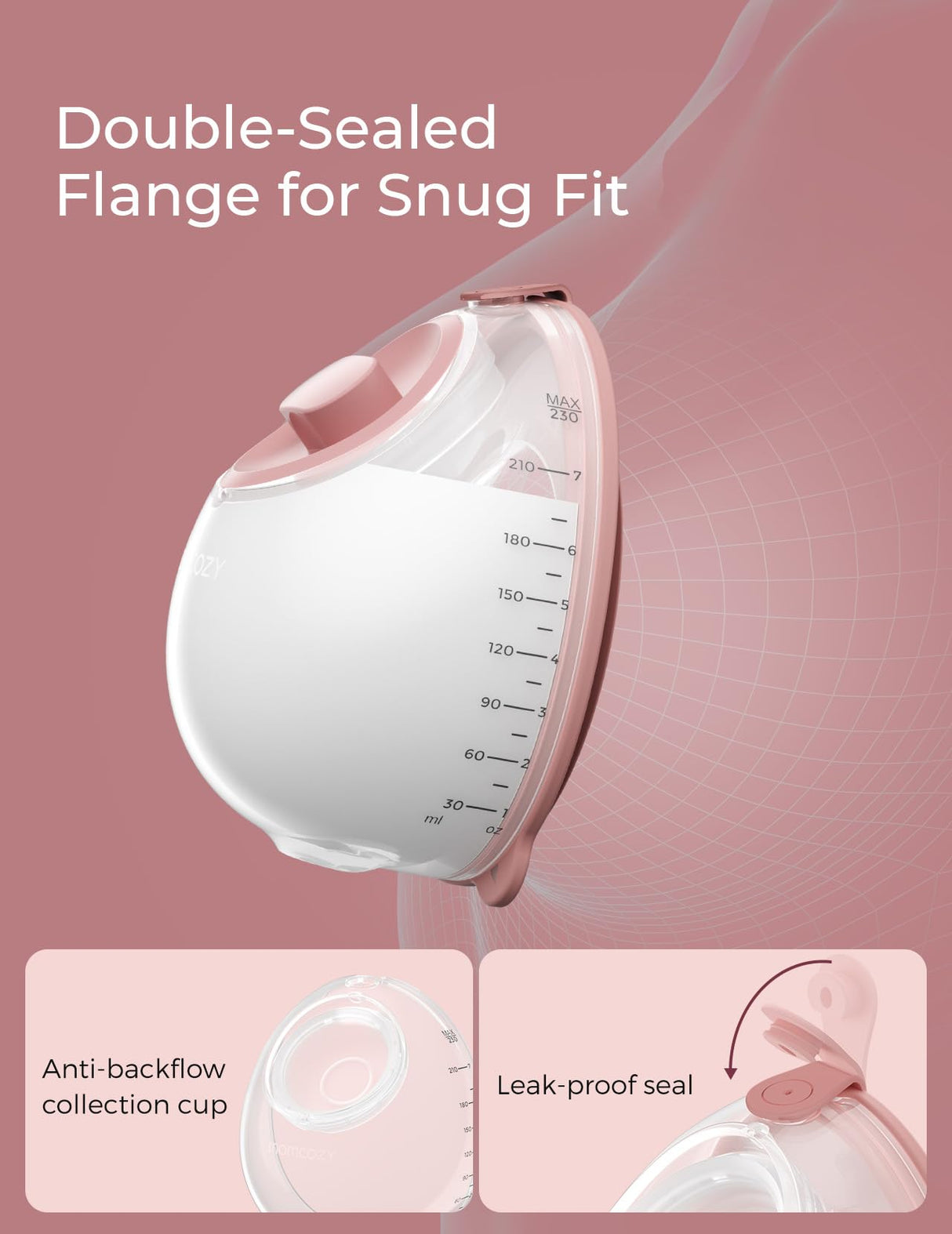 Momcozy Original V1 Pro/V2 Pro Breast Pump Replacement Accessories,Milk Collection Cups Only for Momcozy V1 Pro/V2 Pro, 2 Pack