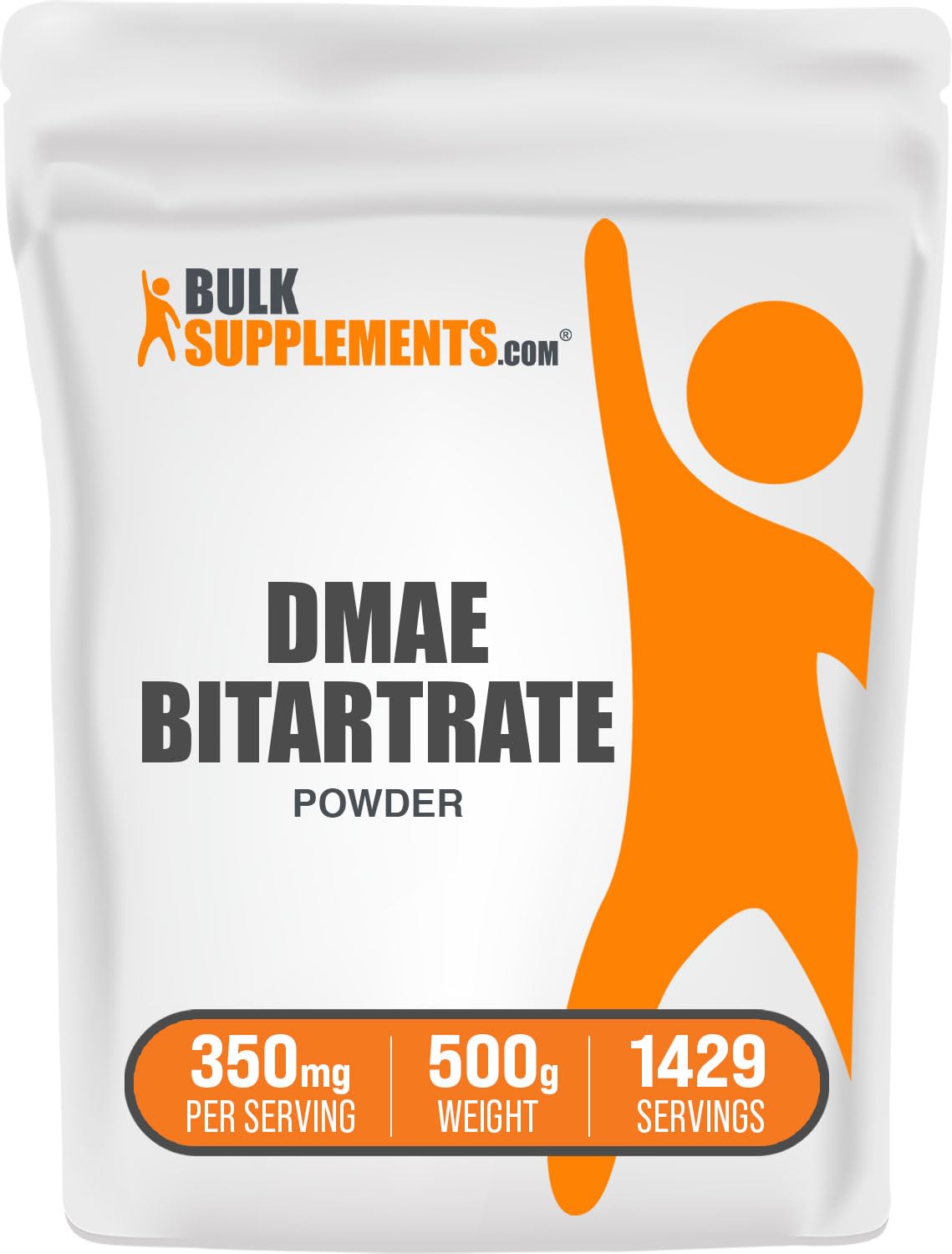 BulkSupplements.com DMAE Bitartrate Powder - Dimethylaminoethanol Bitartrate, DMAE Supplement - DMAE Powder, Gluten Free, 350mg per Serving, 500g (1.1 lbs) (Pack of 1)