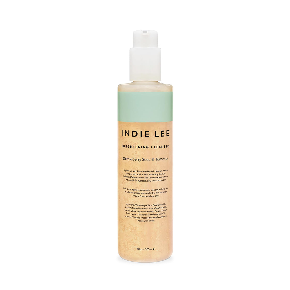 Indie Lee Brightening Facial Cleanser - Daily Hydrating Cleanser, Makeup Remover & Exfoliating Face Mask to Brighten, Firm & Protect Dry Skin - Clean, Gentle Face Wash (10oz)