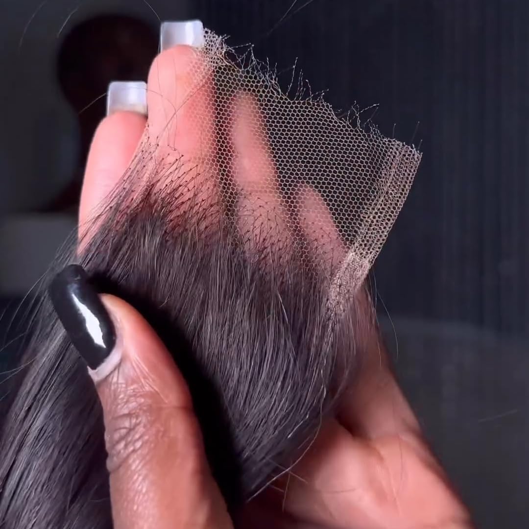 BEEOS HD Lace Closure 2x6 Body Wave Human Hair Closure 0.10mm Ultra-thin Invisible Lace Pre Plucked Hairline Single Knot 18 Inch