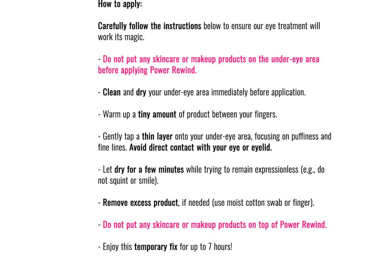 Il Makiage POWER REWIND EYE TIGHTENER INSTANT DE-PUFFING & SMOOTHING TEMPORARY FIX EYELISS + INST'TIGHT 15 ml / 0.5 FL OZ