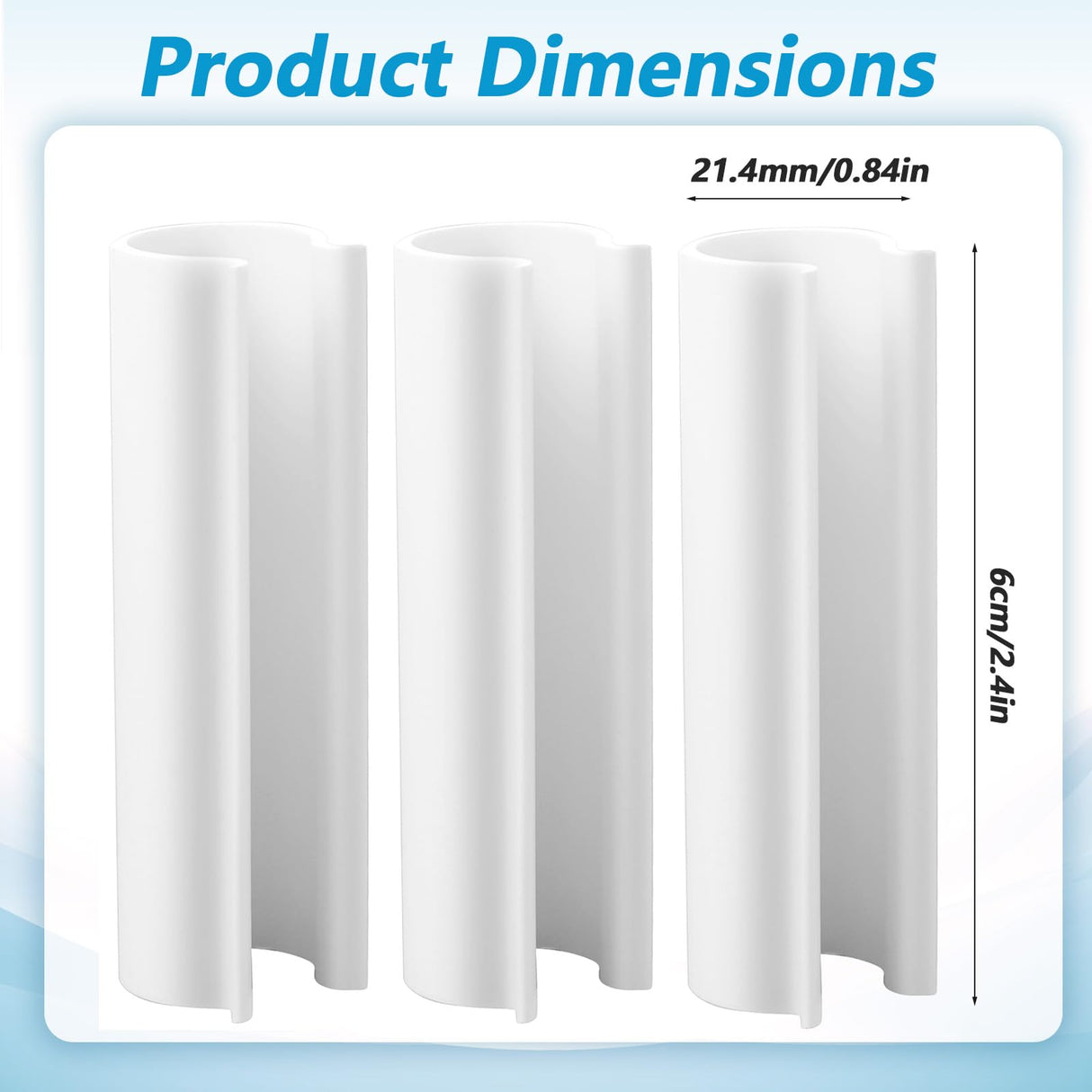 64 Pcs PVC Pipe Clips Greenhouse Clips for 1/2 Inch Greenhouses PVC Pipe, Row Covers, Pool Cover, Garden, Shelters, Bird Protection, 2.4 Inch Long (White)