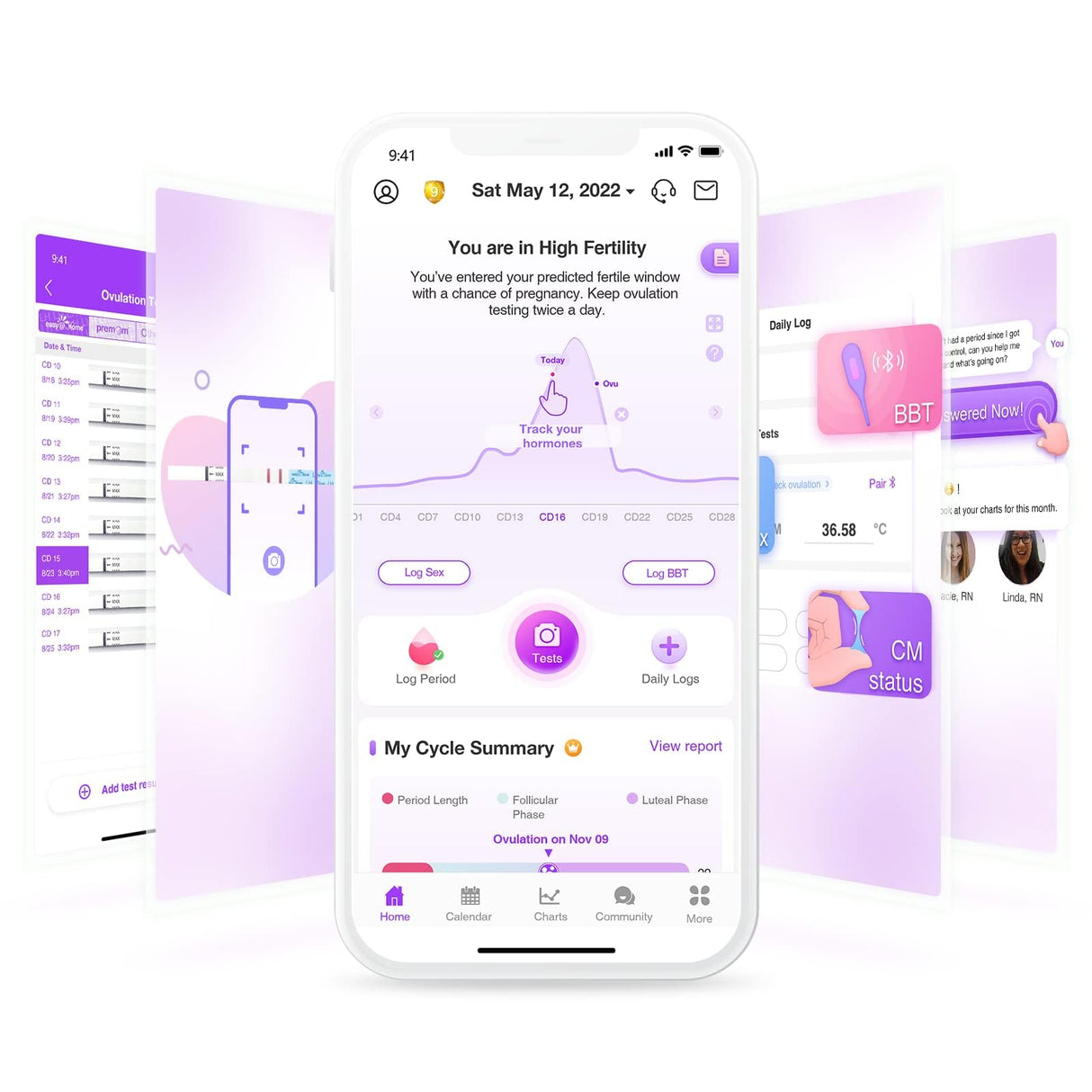 Easy@Home Ovulation Test Strips (50-Pack), FSA Eligible Ovulation Predictor Kit, Powered by Premom Ovulation Calculator iOS and Android APP, 50 LH Tests