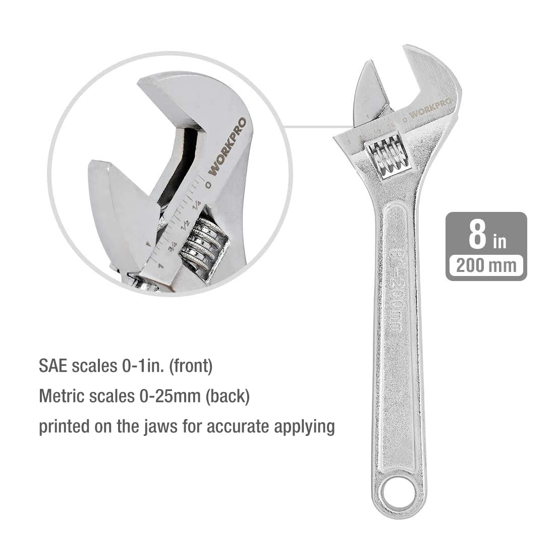 WORKPRO Large Pliers & Wrench Set 6-Piece (10" Water Pump, 10" Slip Joint, 8" Long Nose, 8" Linesman, 6" Diagonal, 8" Adjustable Wrench) for DIY & Home Use, W001329A