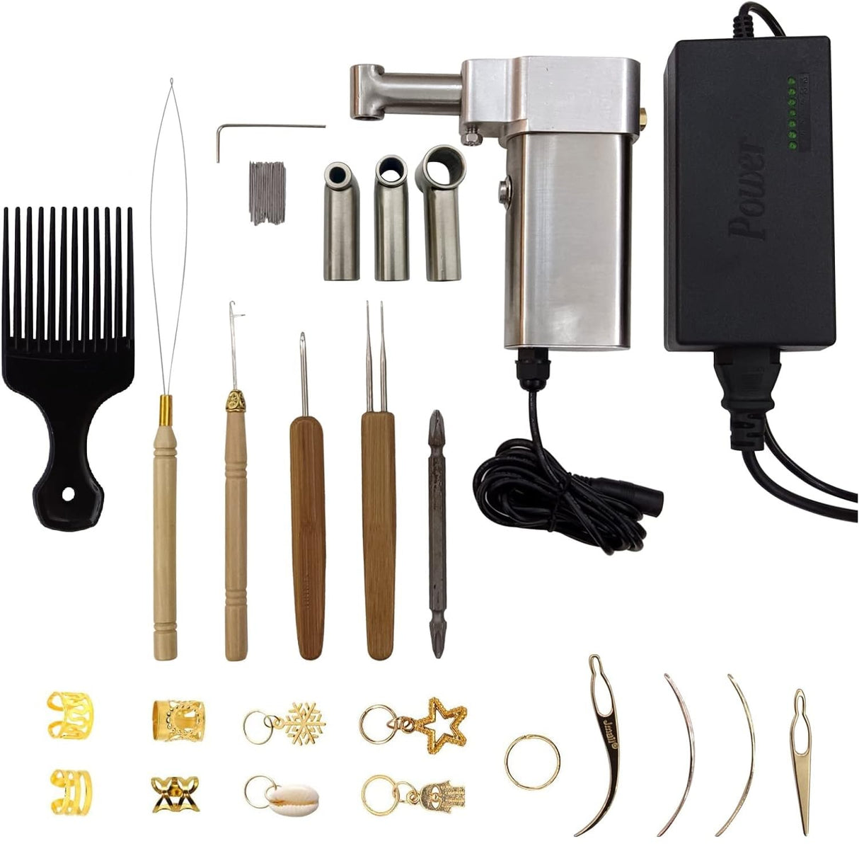 Dreadlock Machine, Dreadlock Machine Kit Loc Machine Dreadlocks Maker Automatic Portable Dreadlock Machine with Multiple Tools