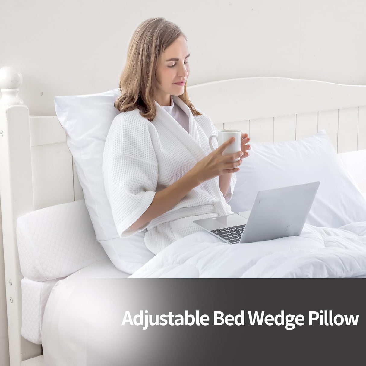 MABOZOO Pillow Wedge for Headboard Gap,White Bed Wedge Gap Filler King Size,Foldable Bed Wedge Pillow for Headboard,Foam Mattress Gap Filler,76"x6"x6"