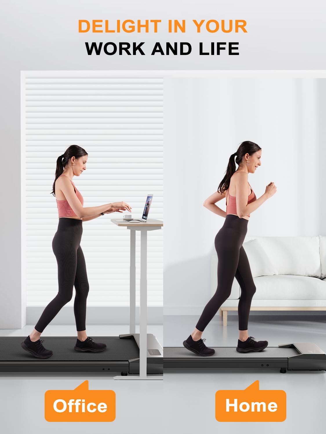 SupeRun Walking Pad, Under Desk Treadmill, 3 in 1 Portable Treadmill with Remote Control LED Display, 2.5 HP Quiet Walking Jogging Machine for Office Home Use, 250 Lbs Capacity