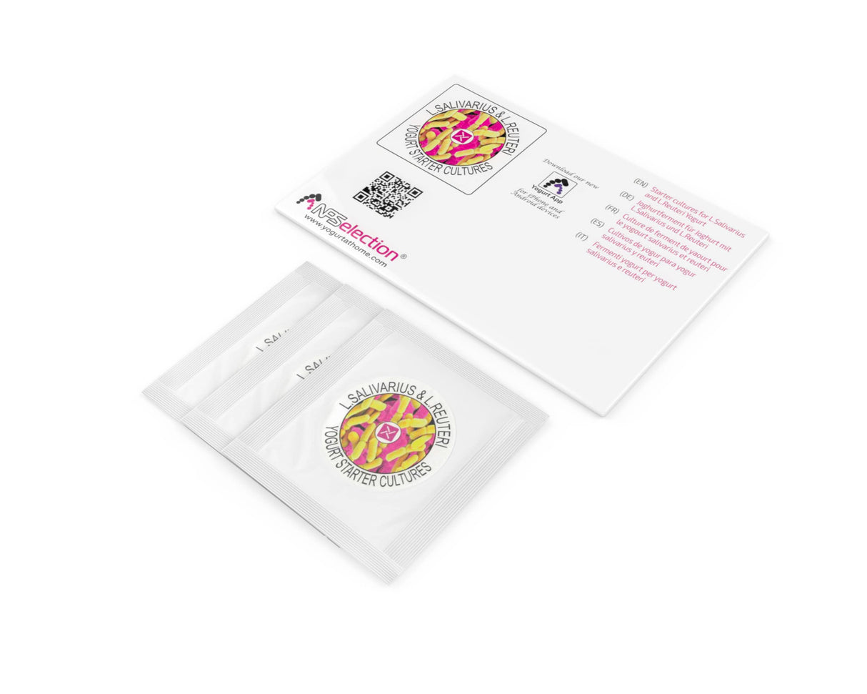 NPSelection Starter Cultures for L.Salivarius and L. Reuteri Homemade Yogurt (Pack of 3 sachets)