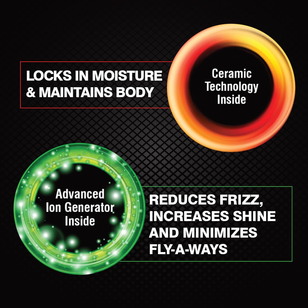 CHI Volumizer 4-in-1 Blowout Brush, Hair Dryer Creates Smooth, Silky & Shiny Hair, Four Interchangeable Attachments For Versatile Styling, Black