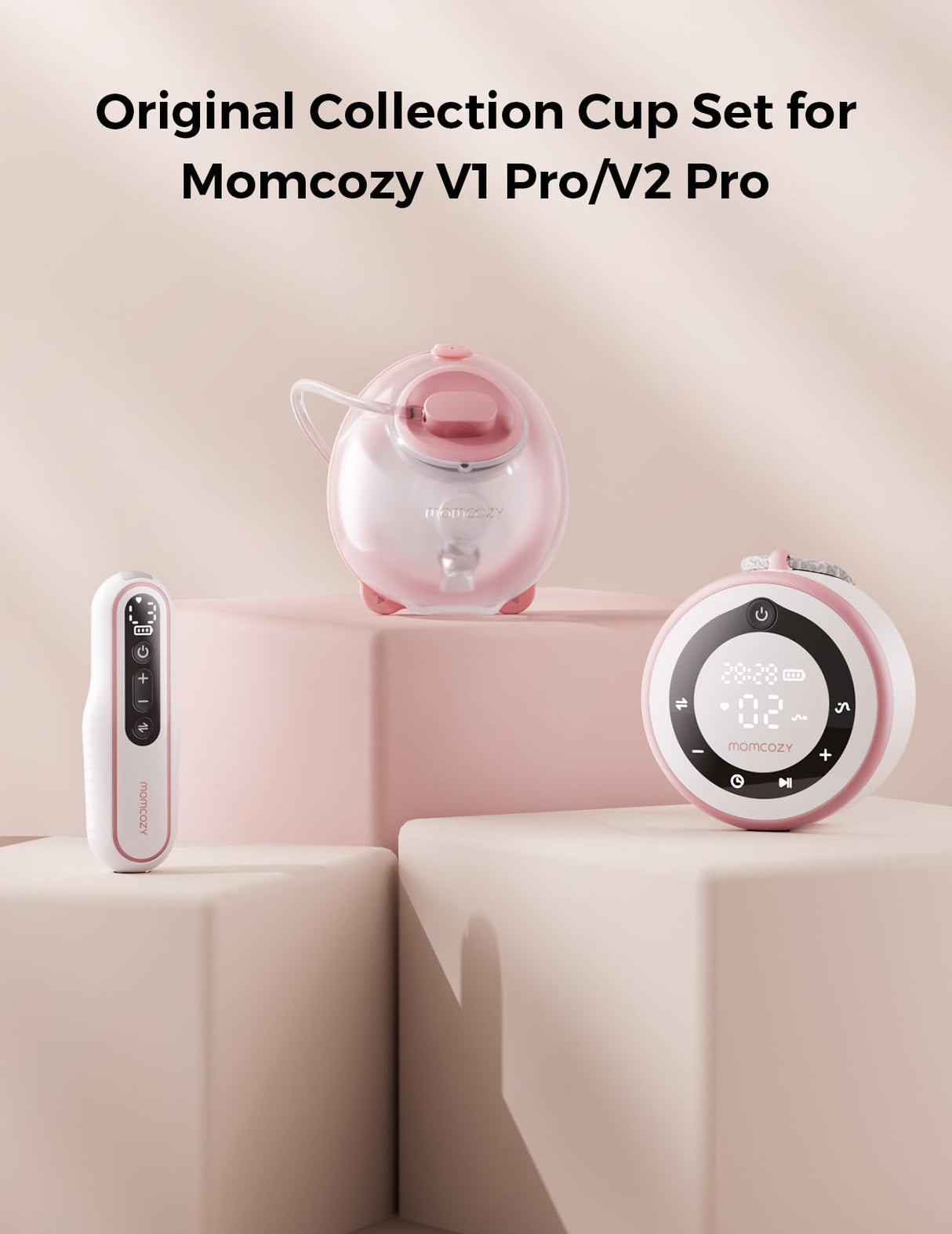 Momcozy Original V1 Pro/V2 Pro Breast Pump Replacement Accessories,Milk Collection Cups Only for Momcozy V1 Pro/V2 Pro, 2 Pack