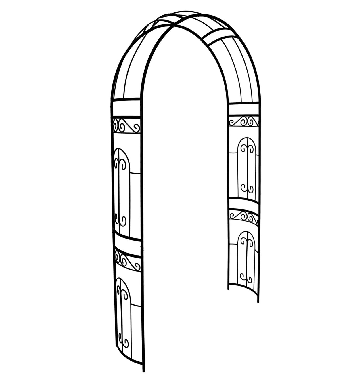 SCENDOR Metal Garden Arbor Wedding Arch 95.3" H x 45" W, Heavy Duty Rustproof Iron Pergola Trellis for Climbing Plants Outdoor Garden Patio Pathway Lawn Ceremony Party Decoration
