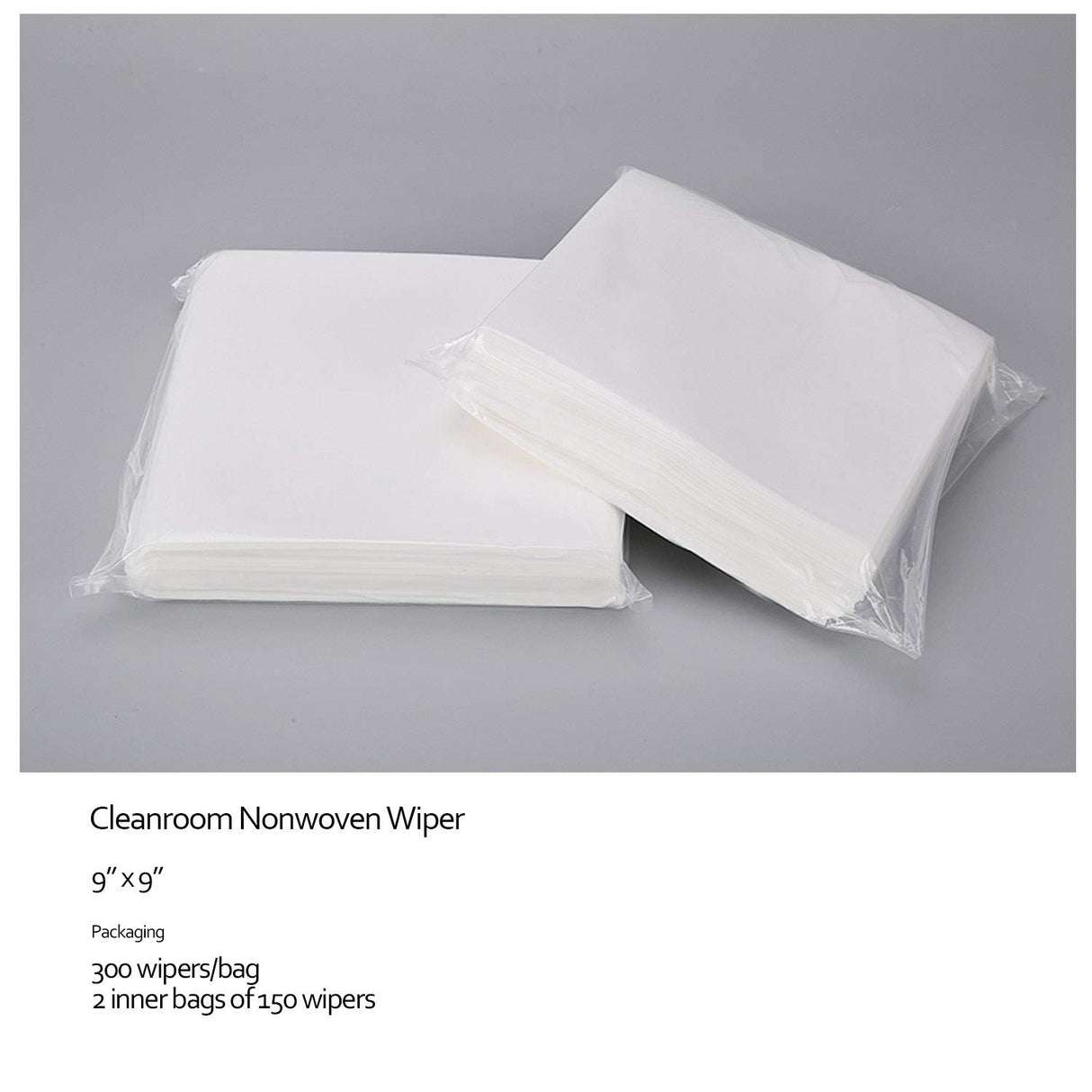 AAwipes Lint Free Wipes Cleanroom Wipes Nonwoven Auto Paint Prep Cellulose/Polyester Blend (9"x9" 300 Pcs, 56 GSM) General Purpose Lab Use (NW05609)