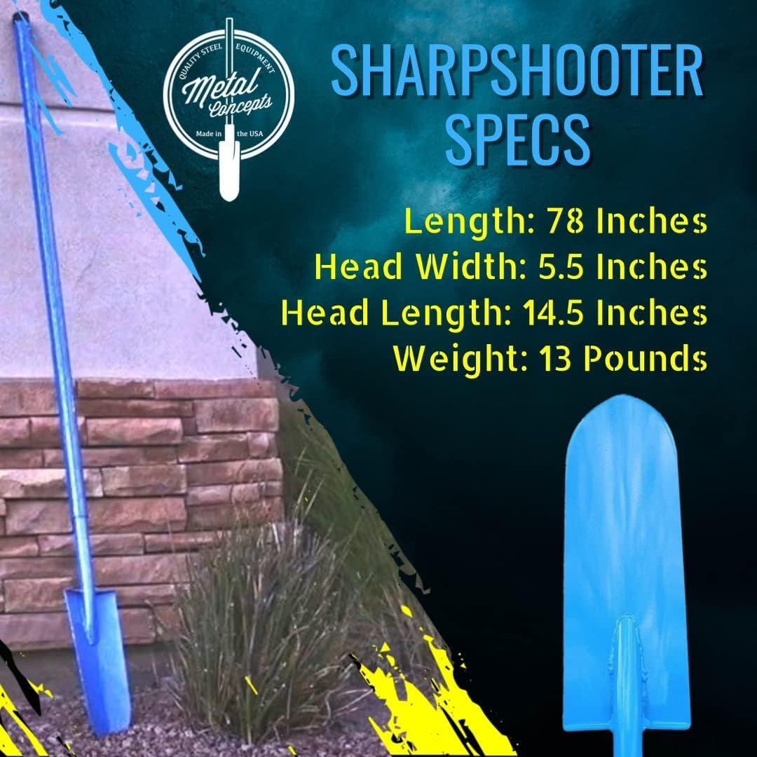 Heavy-Duty All-Steel Sharpshooter Shovel - Weighted Long Handle and Hardened/Heat-Sharpened Chromoly 15 Inch Head