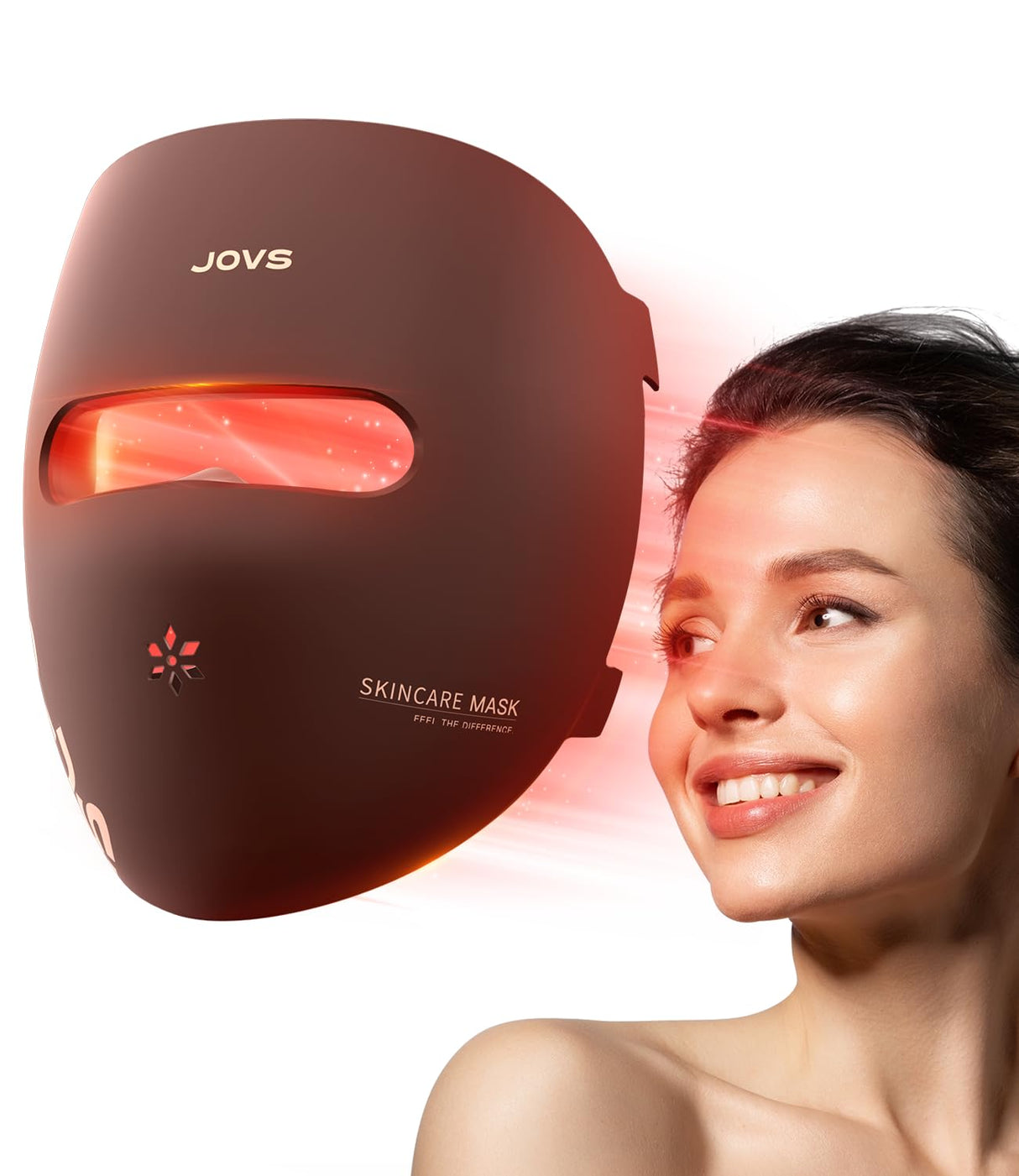 JOVS Red Light Therapy Mask for Face, LED Face Mask Light Therapy with Near-Infrared Red Light, 4 Modes and Portable Skin Care Tools for Home Use