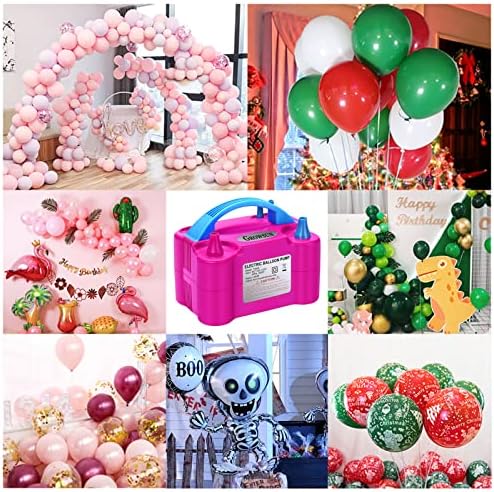 Growsun Electric Balloon Pump Air Inflator Portable Automatic Dual Nozzle Balloon Blower 110V 600W for Birthday Baby Shower Balloons Party Decorations