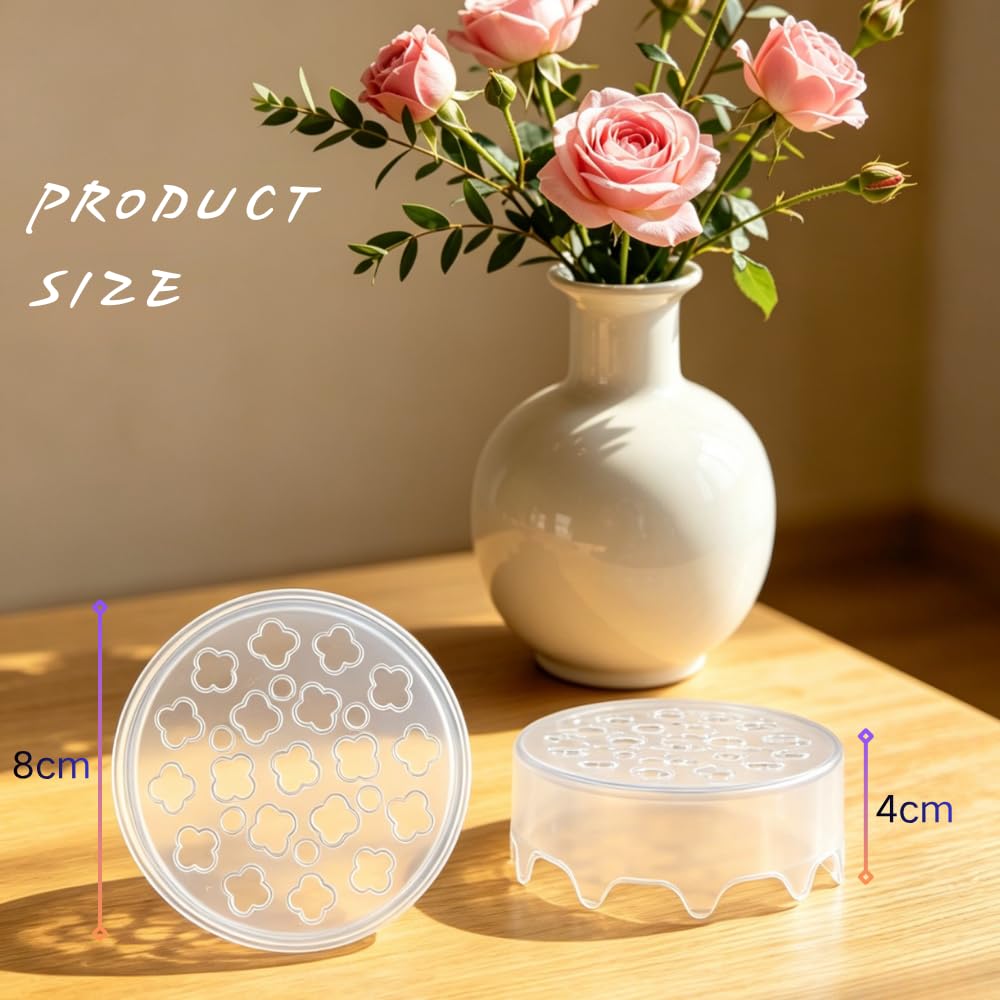 Silicone Flower Arranging Grid, Reusable Stretch Floral Grid Arranger, Clear Flexible Silicone Spiral Stem Holder for Outdoors and Indoors Easy Ikebana Vase Arrangement (2 PCS)