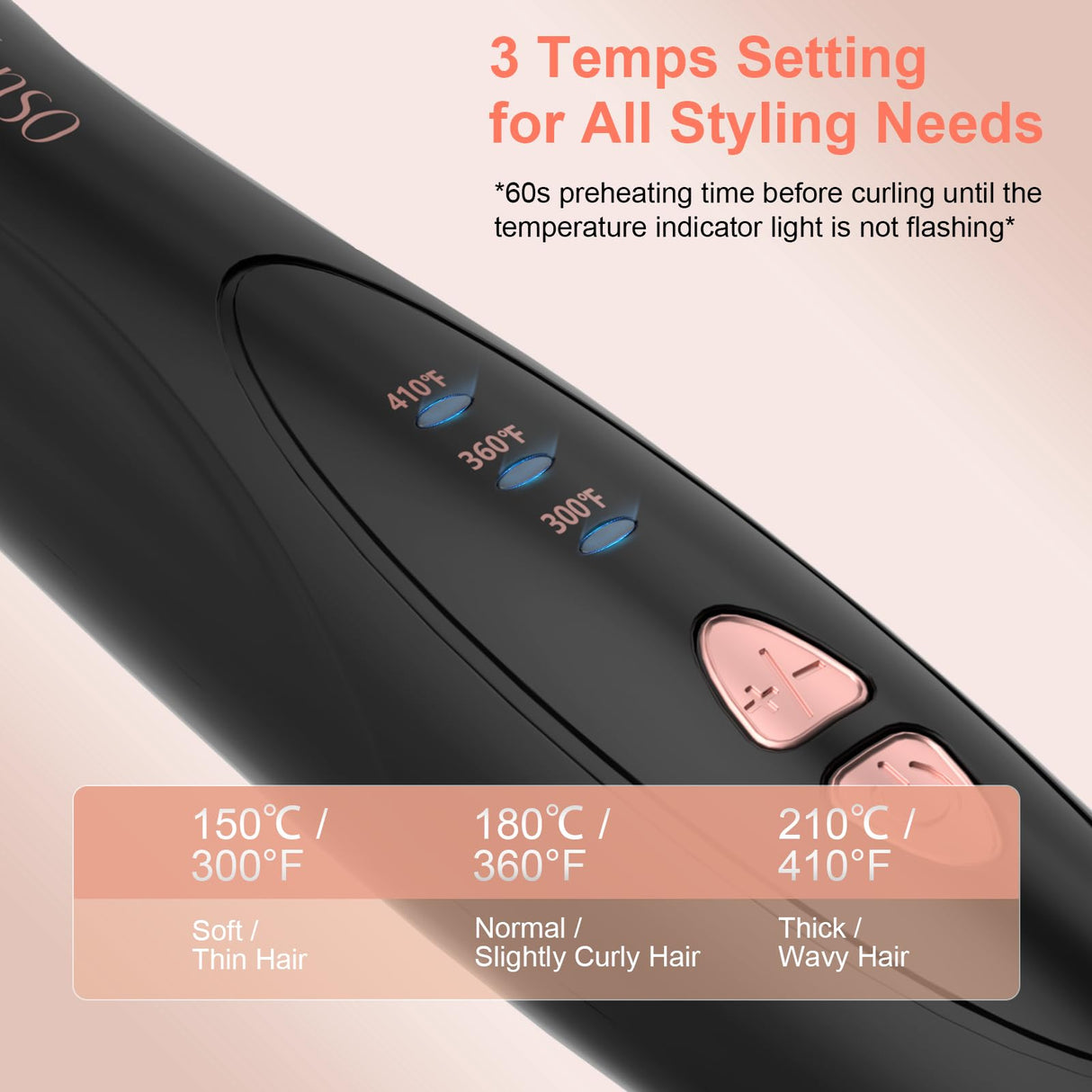 Automatic Rotating Curling Iron, 3 in 1 Thermal Brush Set 1-1 1/2 Inch, Auto Hair Curler with 3 Temps, 100 Million Ionic, Travel Dual Voltage Self Curling Wand for Beach Waves, Ceramic Coating